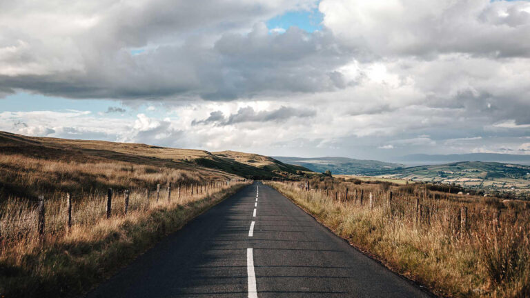 Long scenic road in Scotland