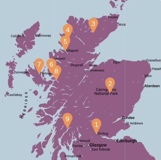 Scottish Highlands and Skye Map