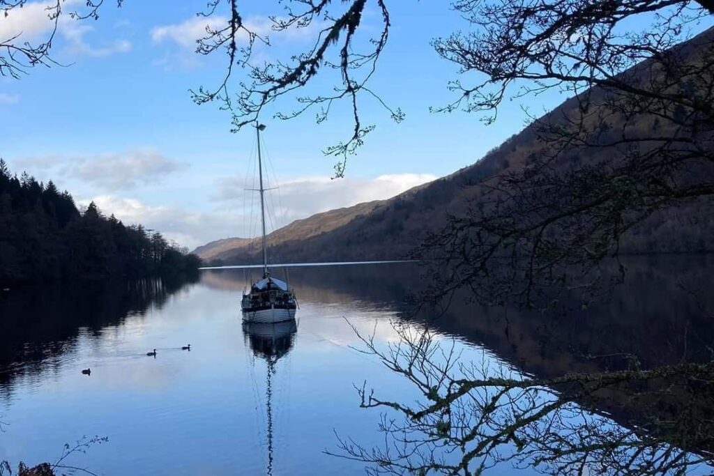 Sailing boat in a loch