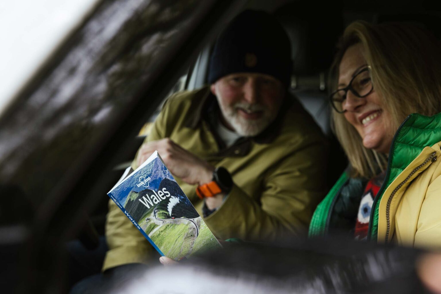 Couple in a Celtic Routes Land Rover map reading