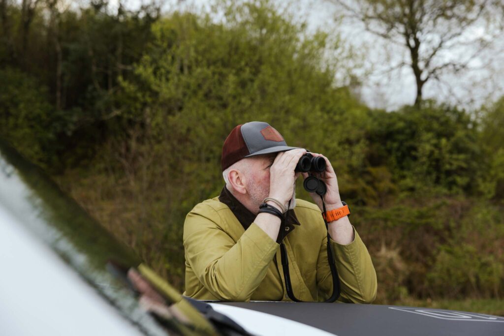 man sightseeing on a Celtic Routes Land Rover