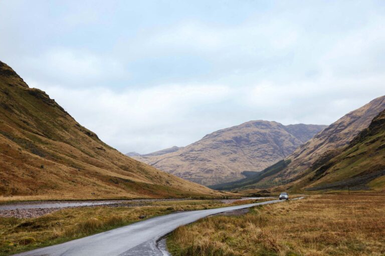 Windy road in Scotland