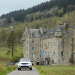 Celtic Routes Land Rover in front of a hotel