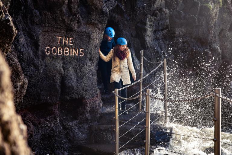 Gobbins path with people