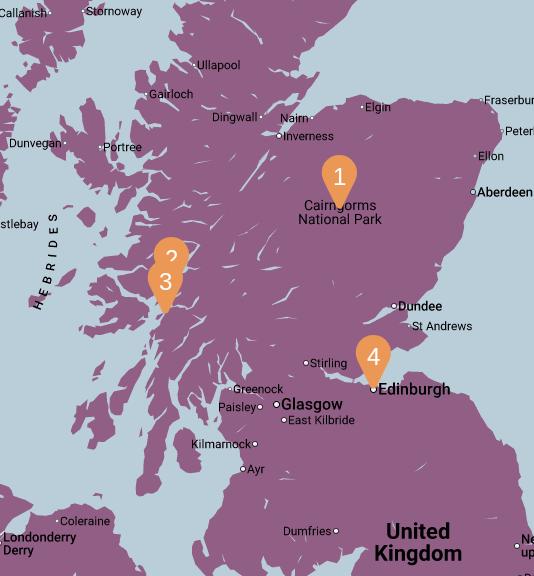 Scotland Short Escape Map