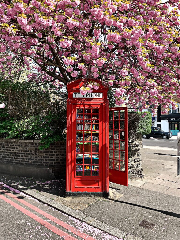 Red telephone box, London