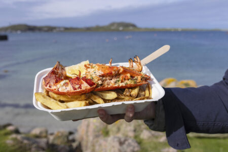 Lobster and chips from the Creel Seafood Bar on Mull