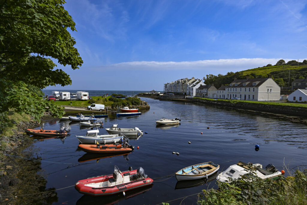 Boats in Cushendun Harbour on the Causeway Coast