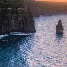 Sea cliffs and rock stack off the Scottish coast