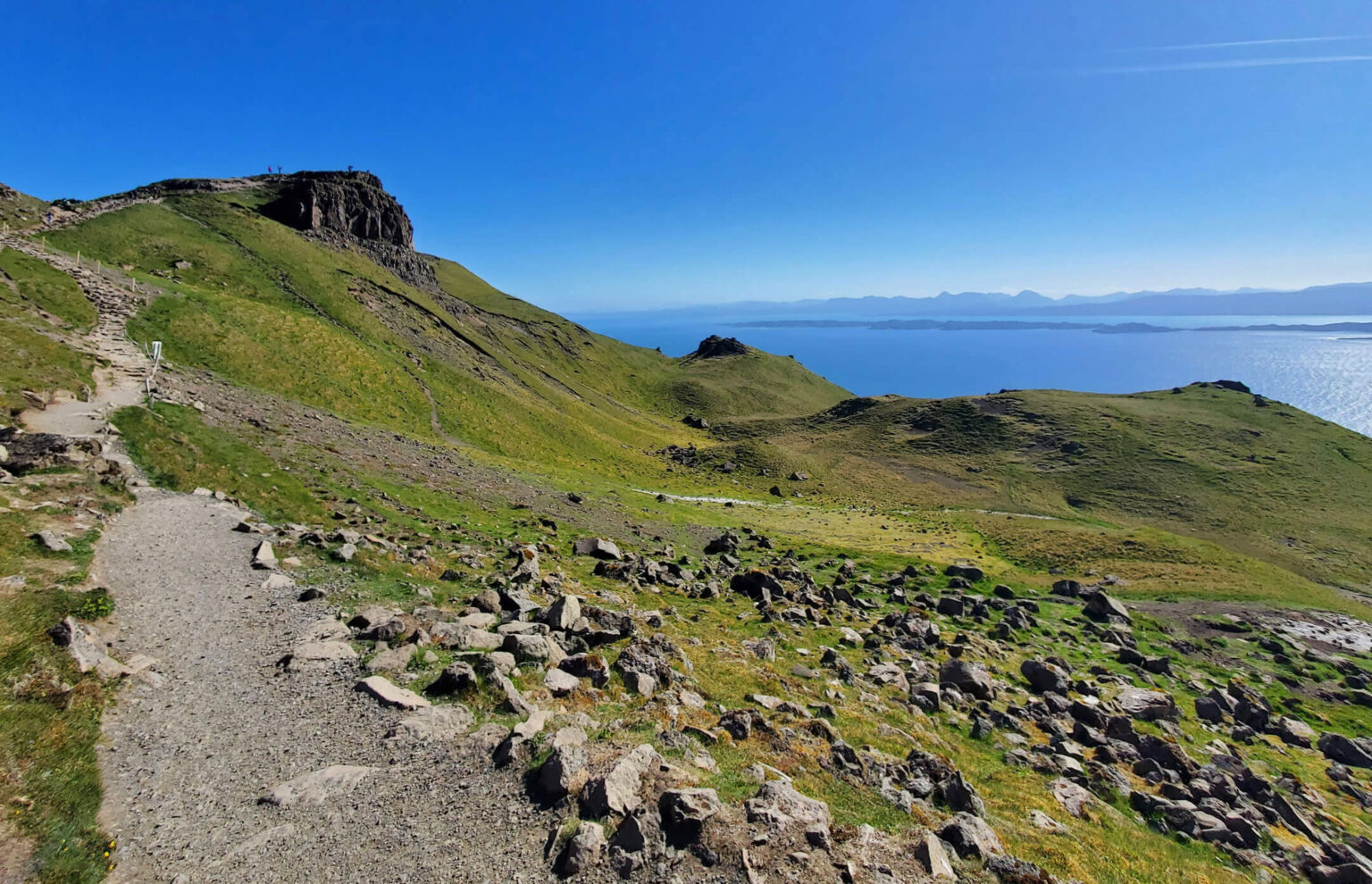 Hiking trail through the Quiraing on the Isle of Skye